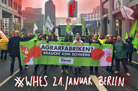 Im Rahmen einer großen Demo in Berlin forderten tausende Umweltschützer lautstark eine bäuerliche Landwirtschaft und eine ökologische Agrarpolitik.