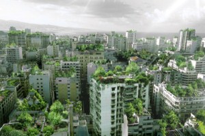 Nachhaltige Dachbegrünung in Beirut wie die Hängenden Gärten der Semiramis.