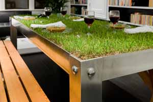 picNYC TABLE: Der grüne Designer-Tisch mit Rasenbelag.