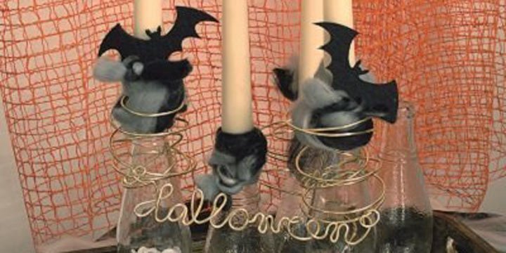 Gruselige Halloween-Kerzenständer selbst basteln