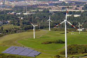 Hamburg, Umwelthauptstadt 2011, setzt  stark auf erneuerbare Energien. 