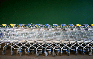 Einkaufen im Supermarkt ist wenig CO2 neutral.