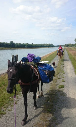 Zwei junge Frauen reisen per Pferd von Berlin nach Spanien