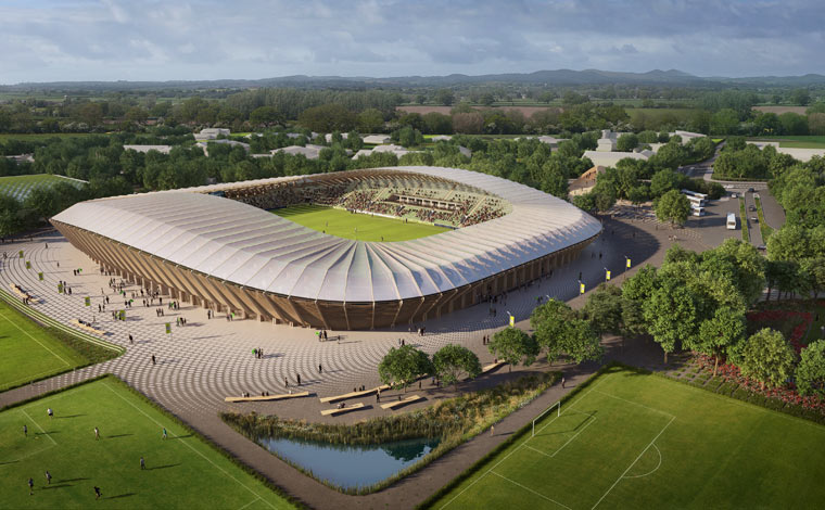 Fußballstadion aus Holz soll nachhaltige Vision der FGR krönen