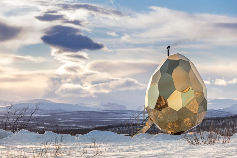 Solar Egg - Eiförmige Saunainstallation für Kiruna