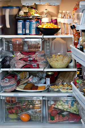 zu voller Kühlschrank