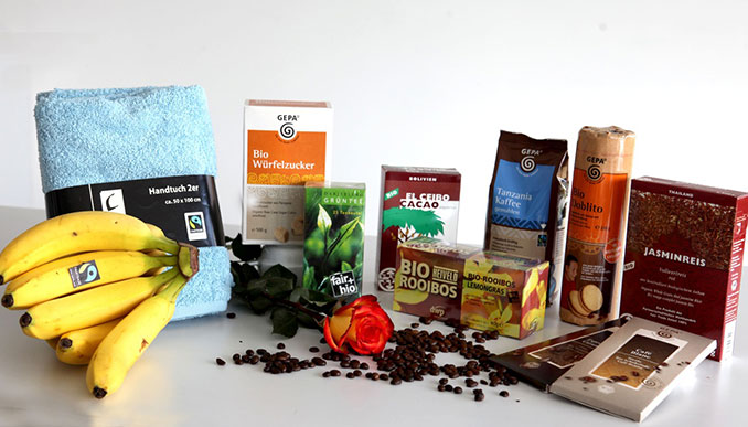 Verschiedene Fairtrade Produkte