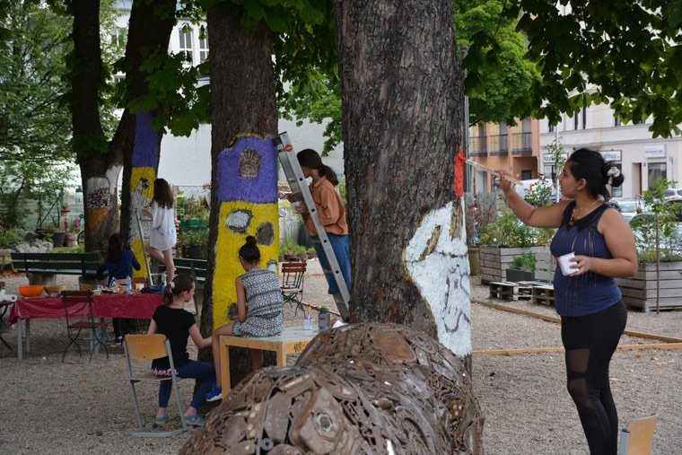 Münchner Schüler schaffen Naturkunstwerk